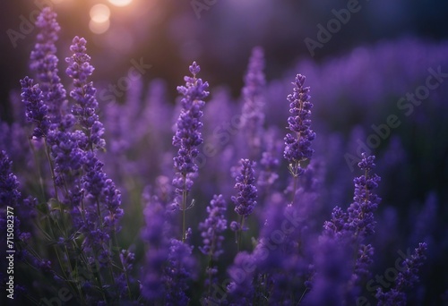Enchanted Night in a Floral Bower of Lavender Bliss Field of Lavender