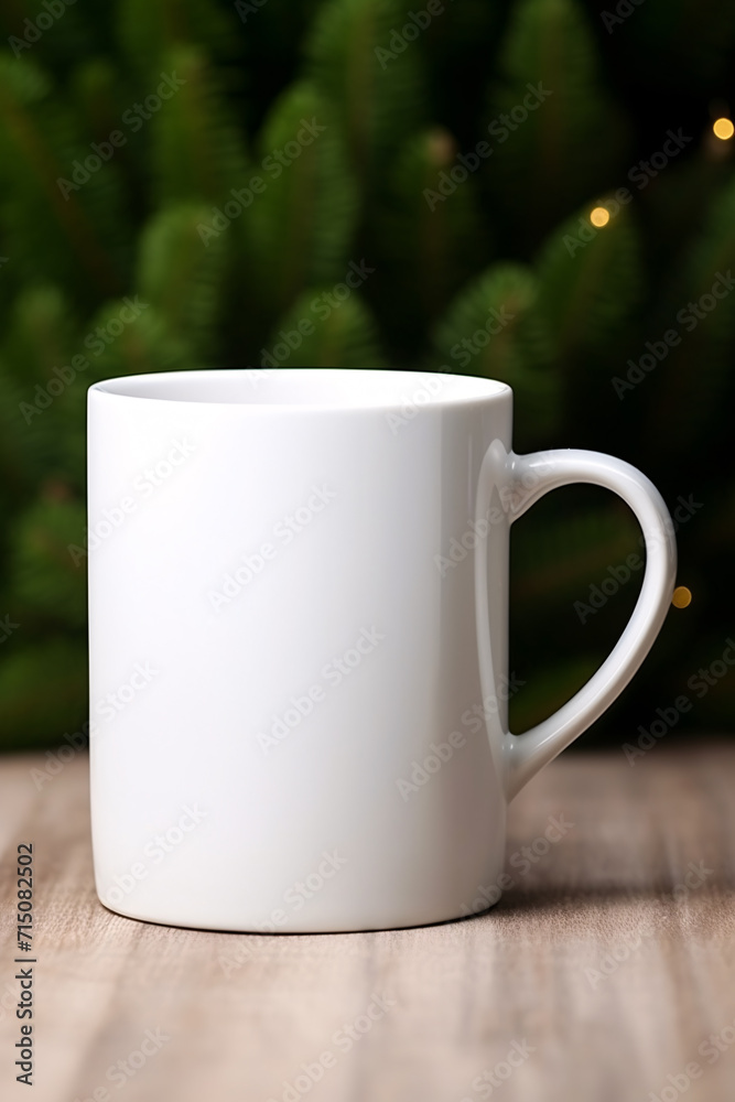 Obraz premium christmas tree with blank white mug
