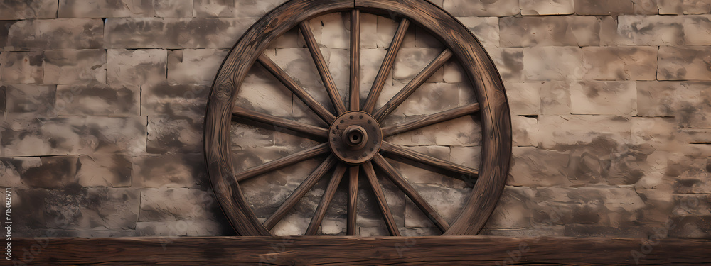 Obraz premium Backspin Legacy: The Wheel's Rustic Tale