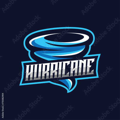 Tornado Gaming Esport Logo Design. Vector illustration