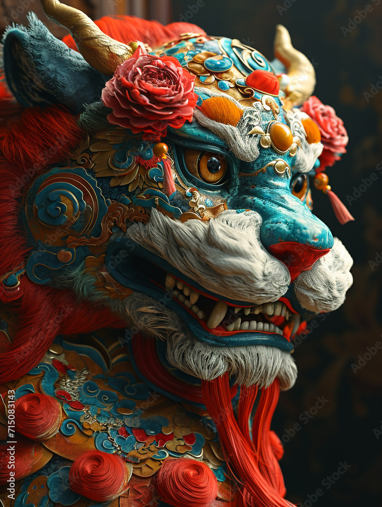 Chinese lion illustration