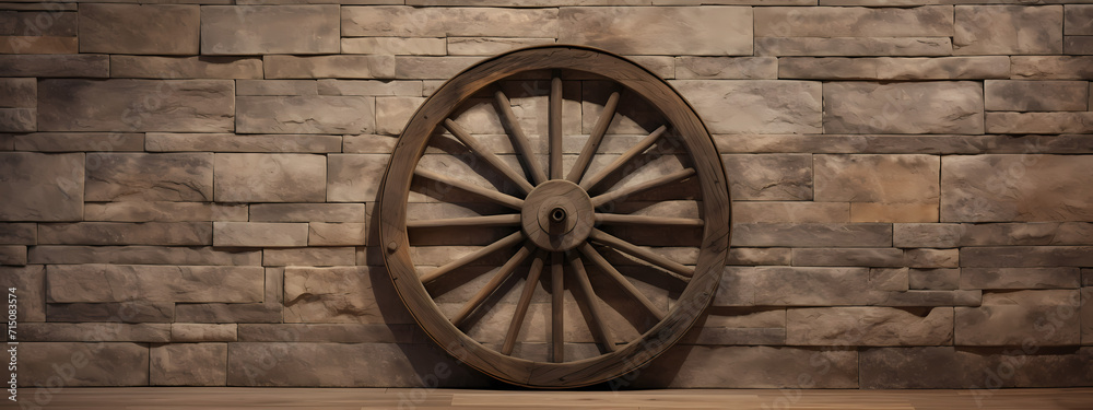 Obraz premium Backspin Legacy: The Wheel's Rustic Tale