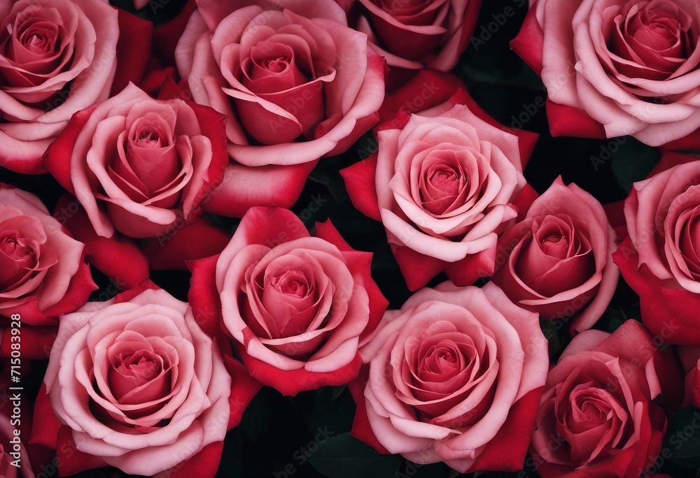 Pattern of Neon Pink Roses on Black Background Pattern of Neon Pink Roses on Black Background