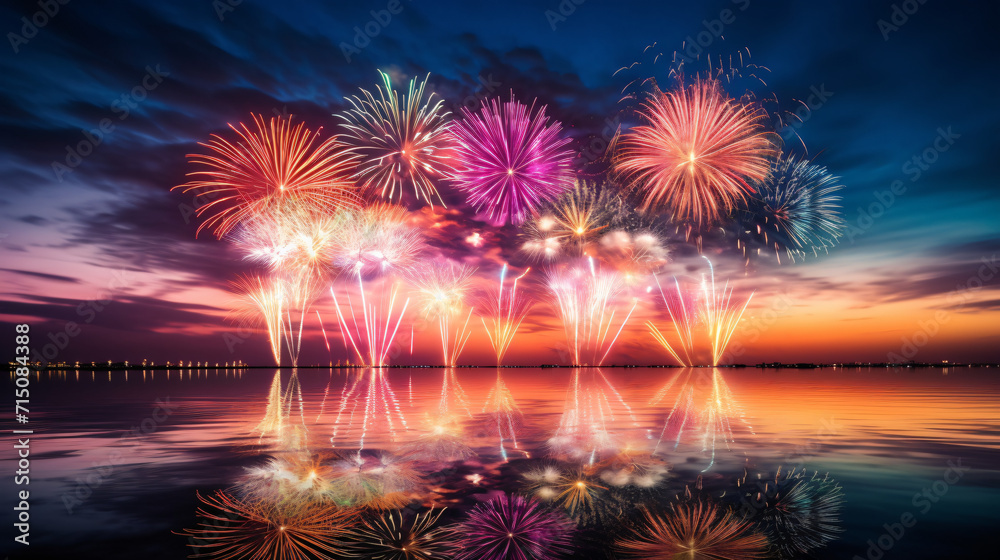Amazing beautiful colorful fireworks