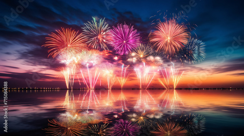 Amazing beautiful colorful fireworks