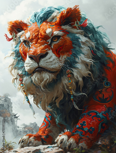 Chinese lion illustration