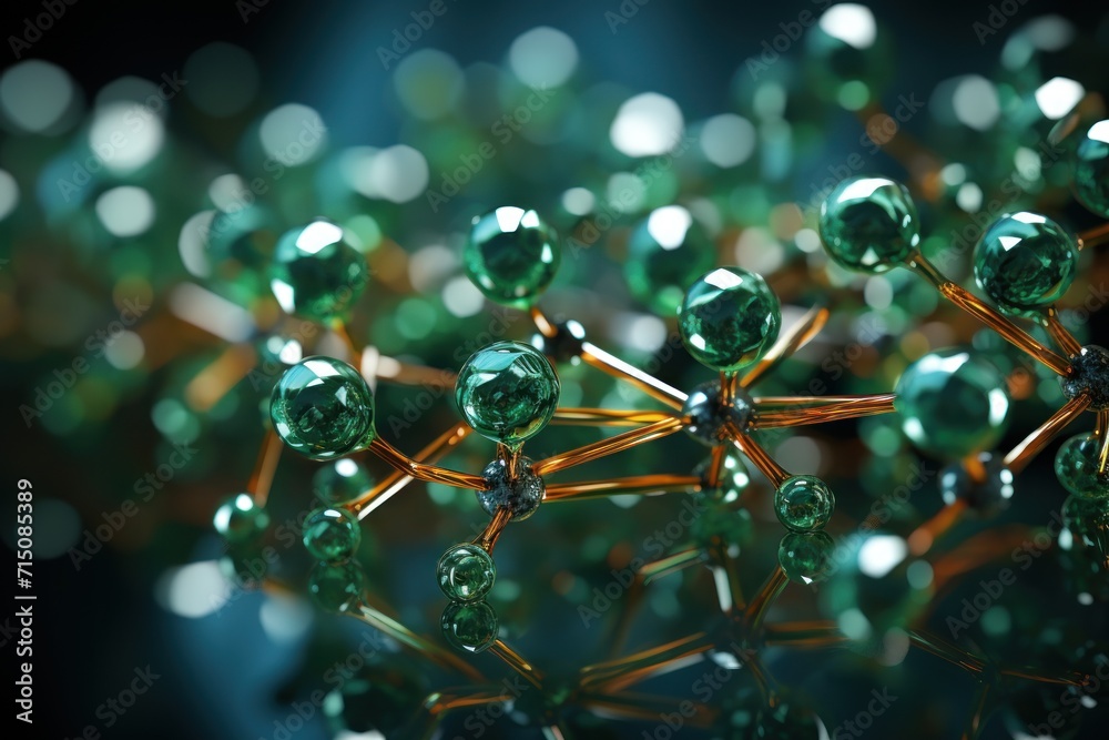 a close up view of a bunch of green beads on a black surface with a reflection of the beads on the surface. a close up view of a bunch of green beads on a black surface with a reflection of the beads on the surface.