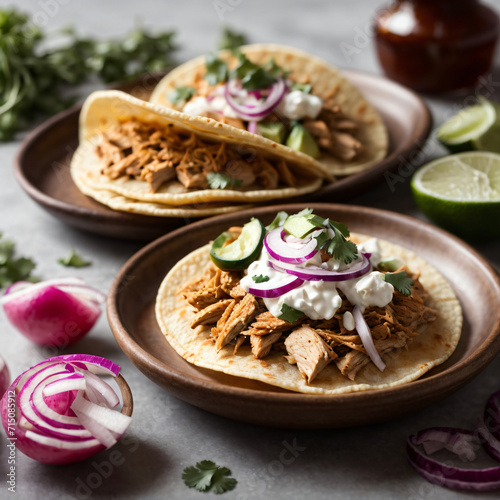 Chicken Tinga Tacos - Spicy Shredded Chicken Delight with Tangy Pickled Onions photo
