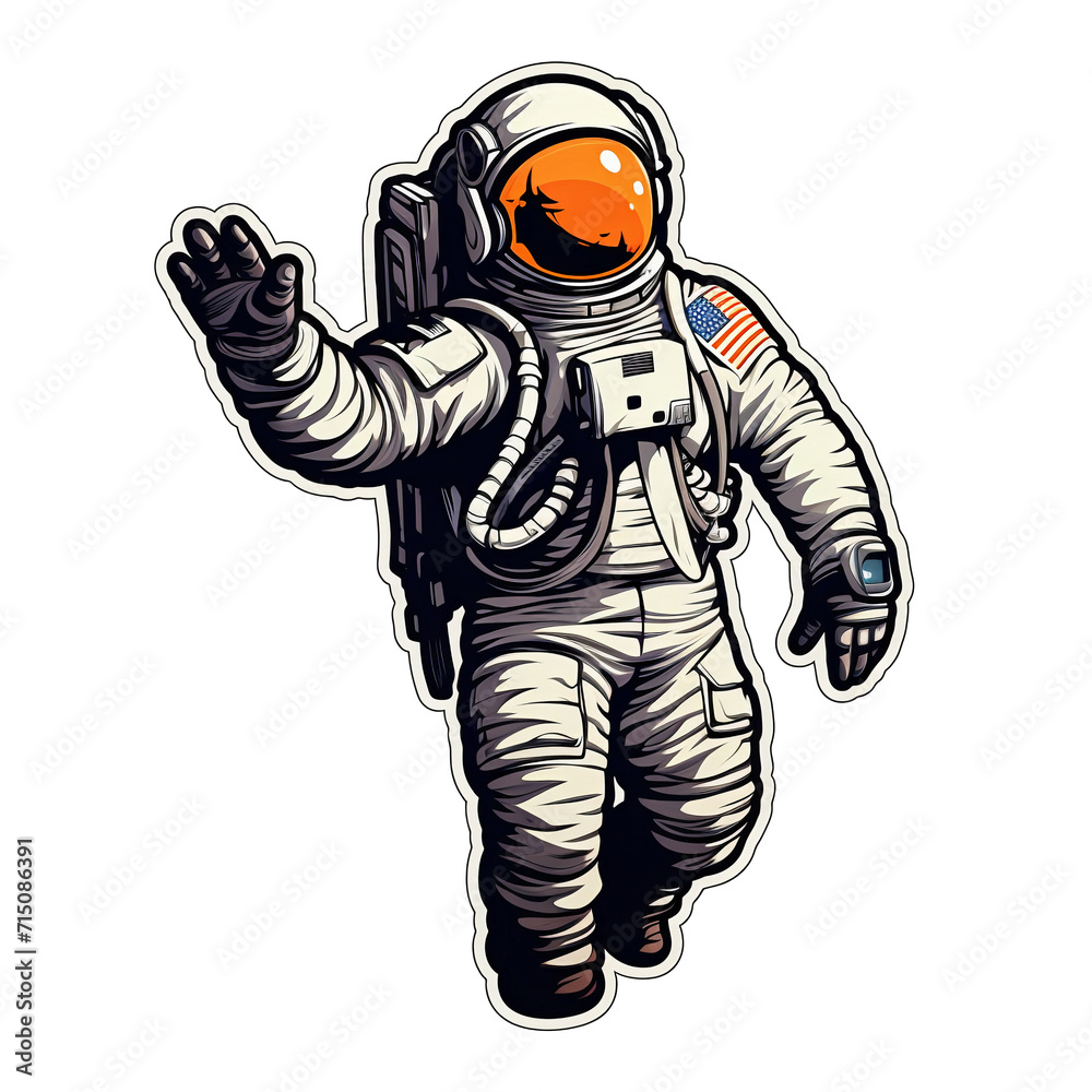 Astronaut Design ideal for Icons stickers and prints. AI Generative