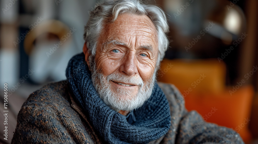 Aufgeschlossener Mann hat schönes lächeln im Gesicht Aufgeschlossener Mann hat schönes lächeln im Gesicht