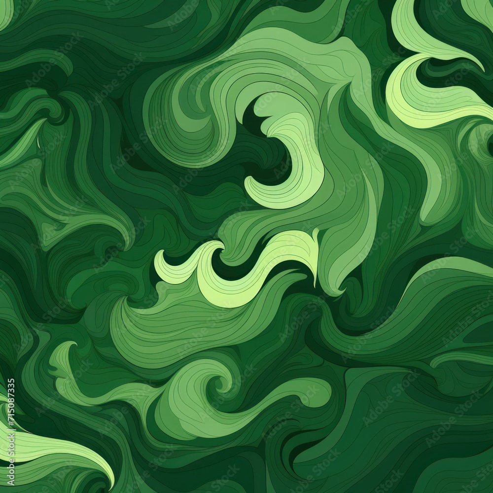 Moss green marble swirls pattern