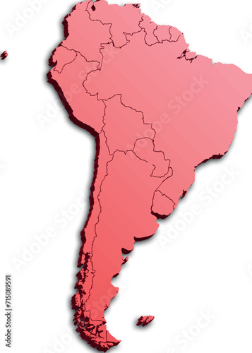 SOUTH AMERICA MAP 3D ISOMETRIC MAP
