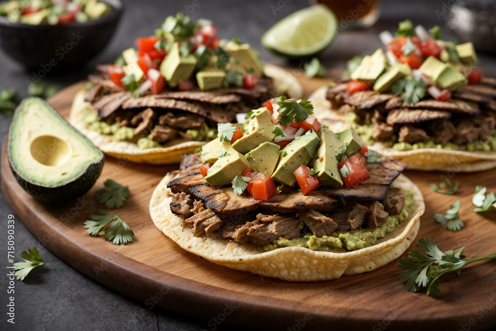 Carne Asada Tostadas - Grilled Steak Topped with Zesty Avocado Salsa Carne Asada Tostadas - Grilled Steak Topped with Zesty Avocado Salsa