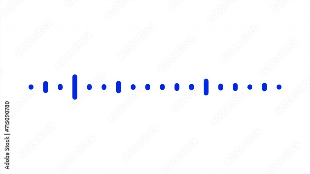 Simple minimalistic equalizer, blue lines on white background. Digital sound vibrations of talking. Element of recorder dashboard