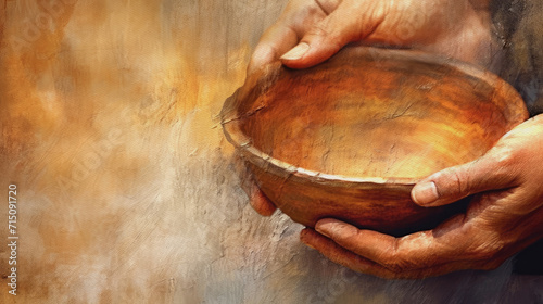 Empty Bowl, Poverty and Hunger Concept, generative ai