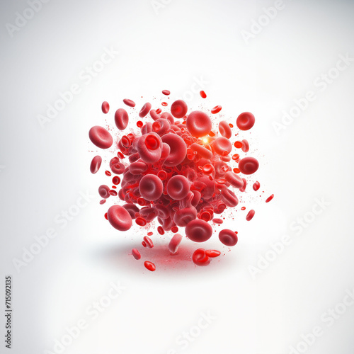 Globules rouges humains, illustration antigènes du groupe sanguin sur la membrane, érythrocytaire, anémie ferriprive, globules rouges hypochromes, concentration d’hémoglobine - science photo