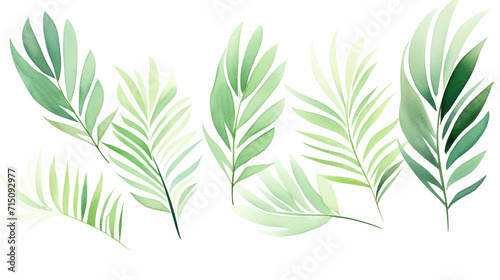 Artistic Palm Leaf Arrangement, Artistic arrangement of dark green palm leaves, closeup suitable for stylish wallpaper designs, Modern botanical art or creative interior decoration, AI Generated photo