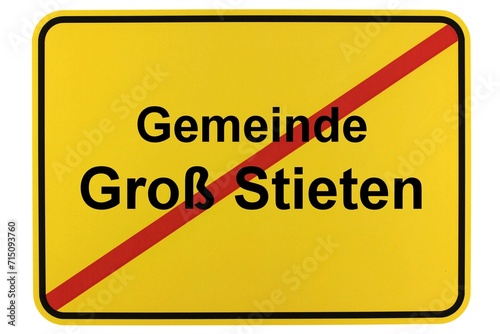 Illustration eines Ortsschildes der Gemeinde Groß Stieten in Mecklenburg-Vorpommern