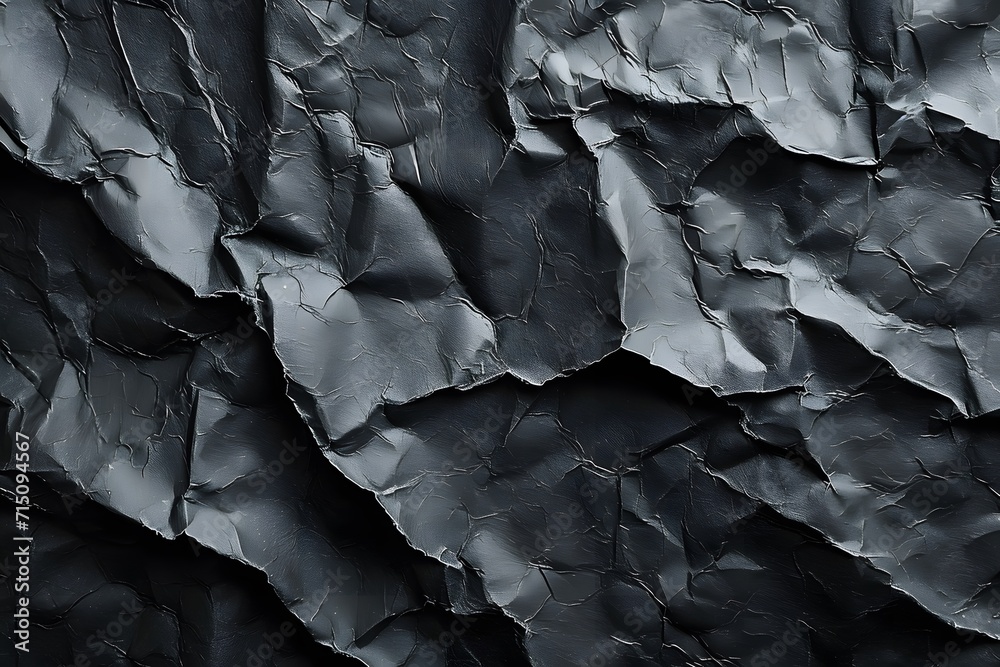 black fabric texture with folds. crumpled paper background black fabric texture with folds. crumpled paper background