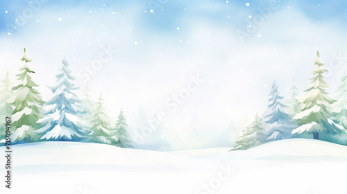 Snow, Cartoon drawing, Water color style, AI Generated © Watercolorbackground