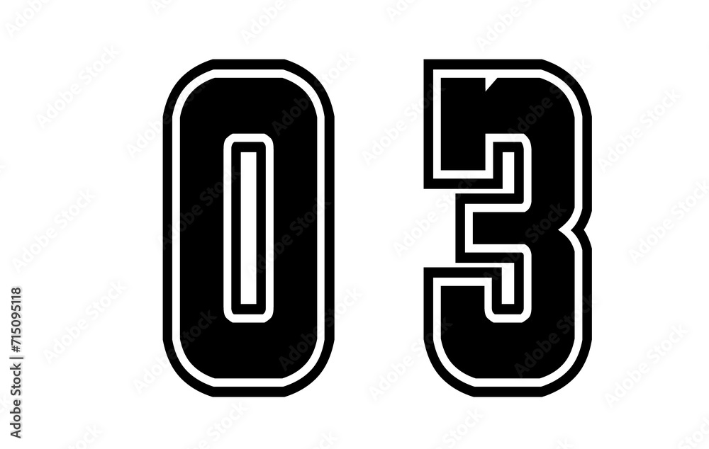 Number 03 png design