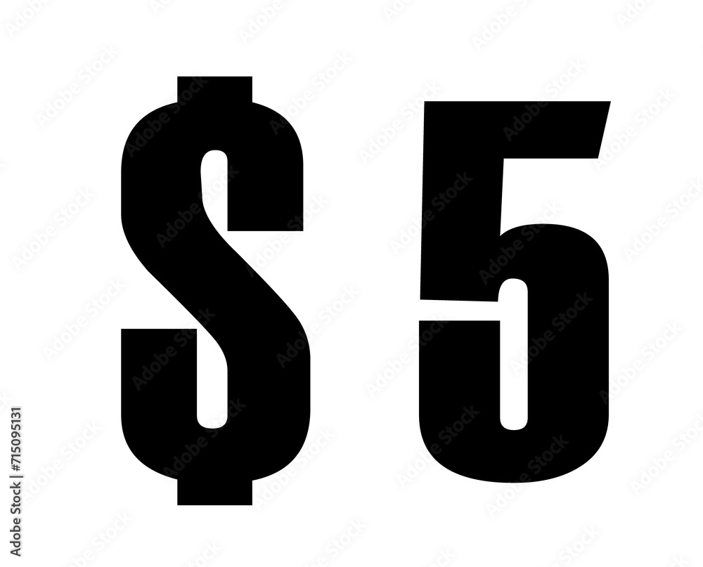 Five dollars png design