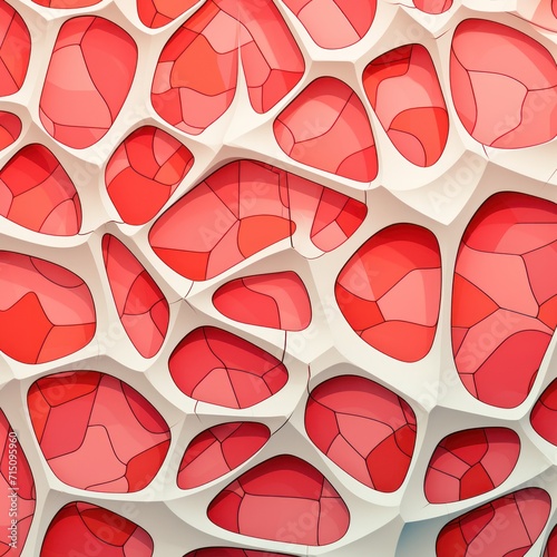 Red pattern Voronoi pastels