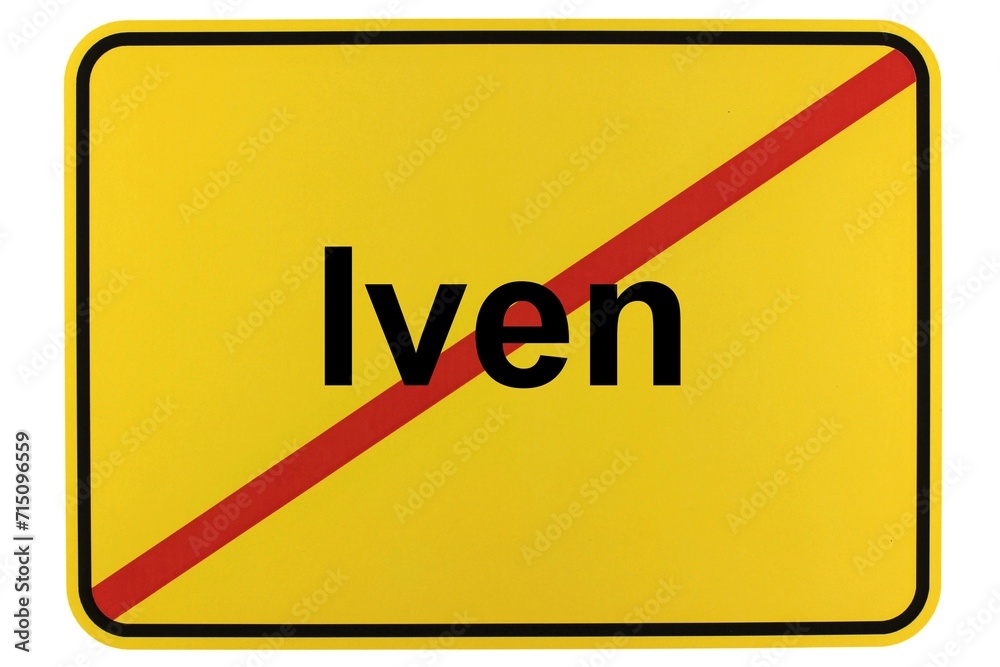 Illustration eines Ortsschildes der Gemeinde Iven in Mecklenburg-Vorpommern Illustration eines Ortsschildes der Gemeinde Iven in Mecklenburg-Vorpommern