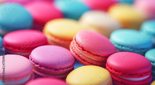 A pattern of colorful macaroons