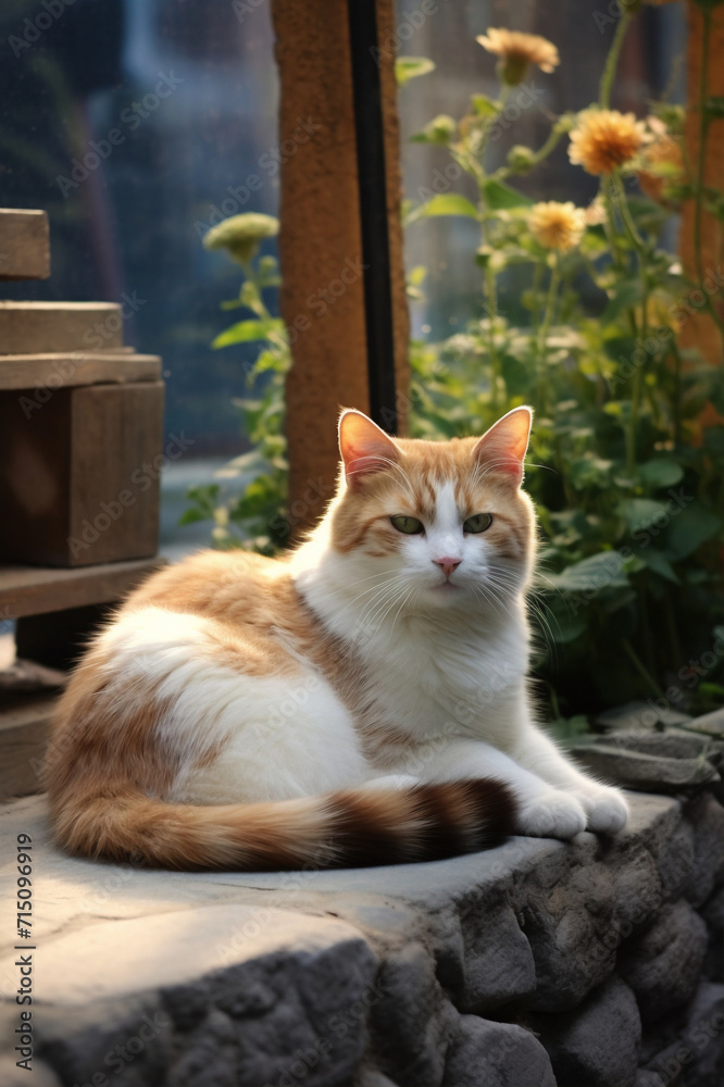 Captivating Moments: Adorable Cat Finding Tranquility Indoors Captivating Moments: Adorable Cat Finding Tranquility Indoors