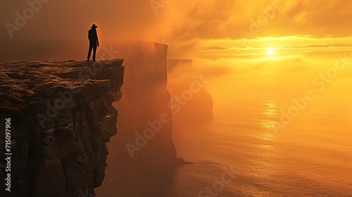 person on cliff edge