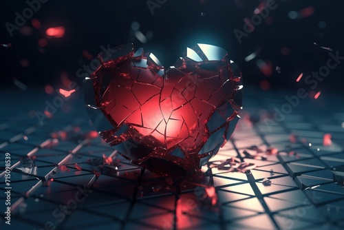 illustration of red broken heart