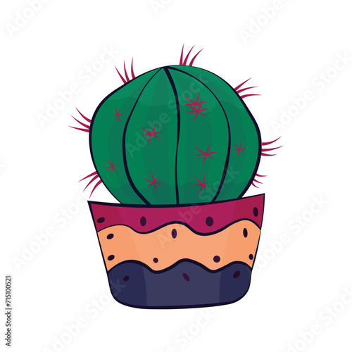 Cactus vector isolated on white background - Green Cactus