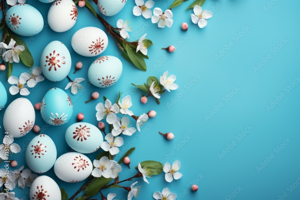 Eggs as the main holiday Easter symbol. Background with selective focus and copy space