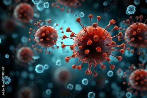 Virus infected by virus. Background with selective focus and copy space © top images