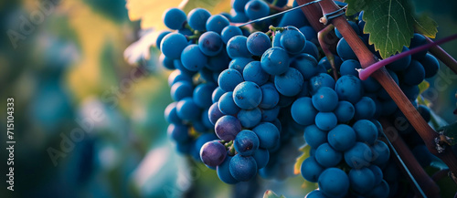 Ripe vineyard grapes bask in the soft light, promising a rich harvest