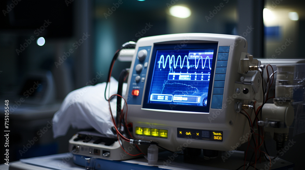 Hospital Monitor Showcasing Vital Signs and Advanced Medical Technology in Patient Care