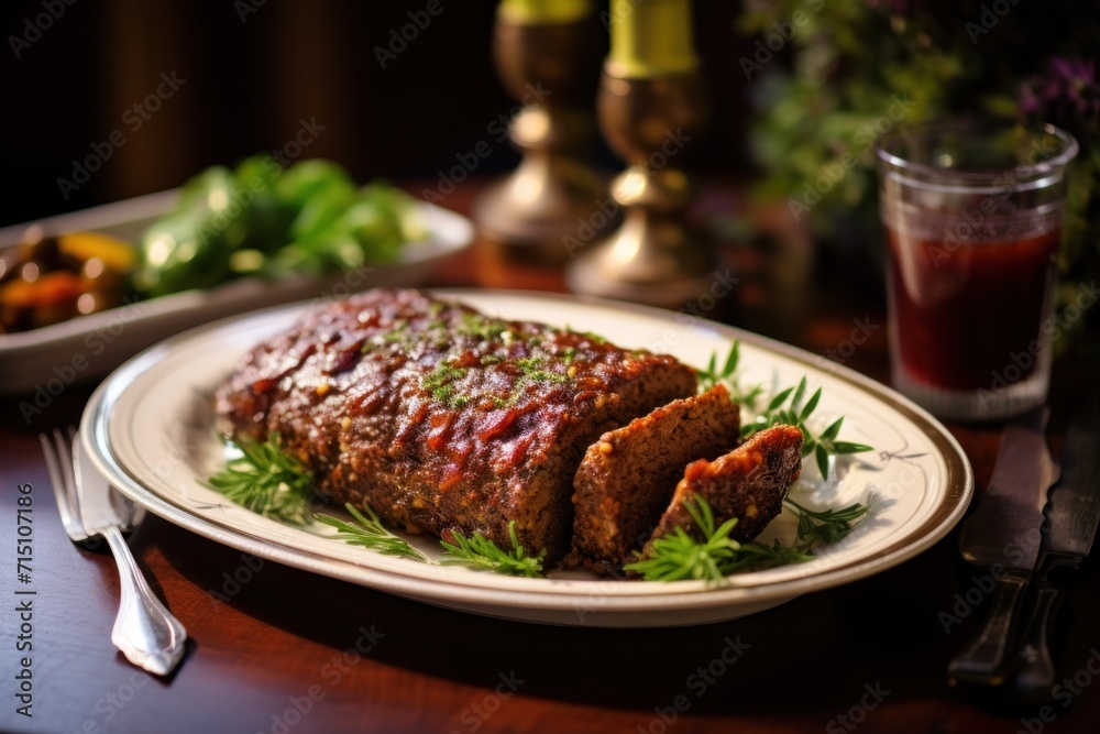 a plate topped with meat covered in sauce and garnished with parsley next to a glass of wine. a plate topped with meat covered in sauce and garnished with parsley next to a glass of wine.