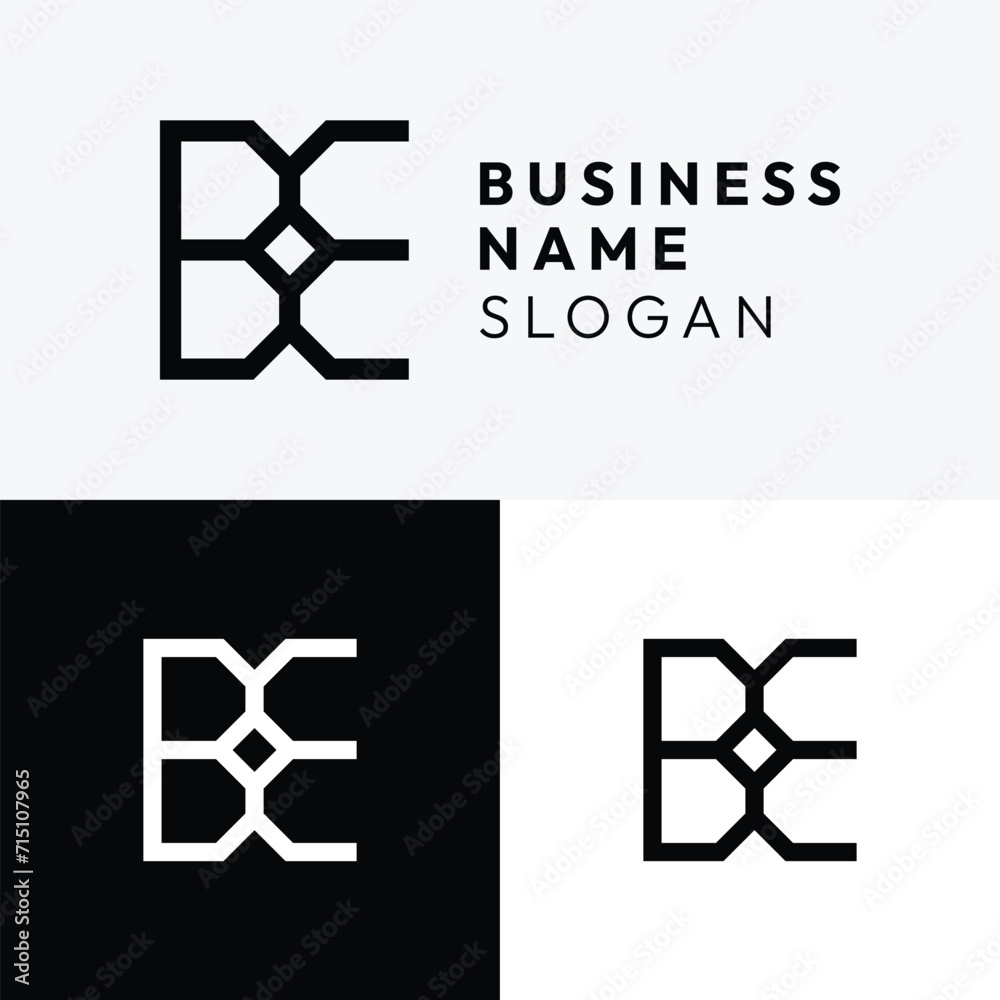 Initials BE Monogram Logo Design Vector Template. Letters BE Lettermark Minimal Logo Design Initials BE Monogram Logo Design Vector Template. Letters BE Lettermark Minimal Logo Design