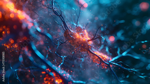 Neurons cells concept, kaleidoscopic, Coffinwood, oil, ultra wide-angle, 