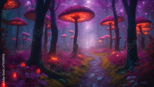 AI generated digital art of a mystical forest