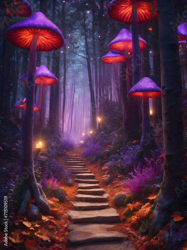 AI generated digital art of a mystical forest