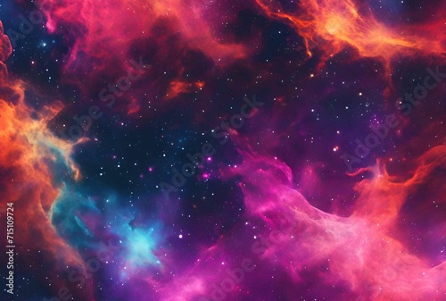 Abstract Vibrant Galaxies, Stars, Nebula, Universe Color Burst Background 