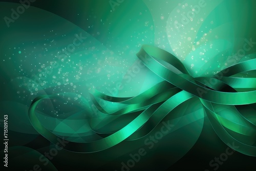Abstract background awareness jade green ribbon, Hepatitis B, Liver Cancer