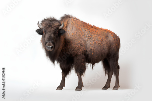 American bison isolated on white