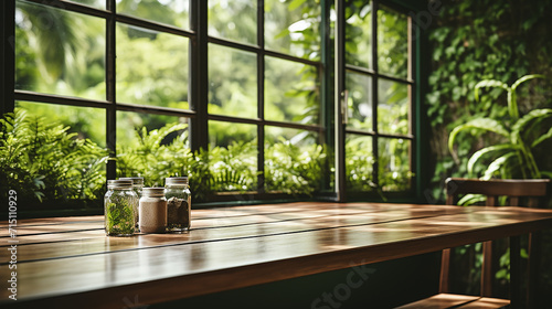 Free_photo_3D_wooden_table_looking_out_to_a_defocuse