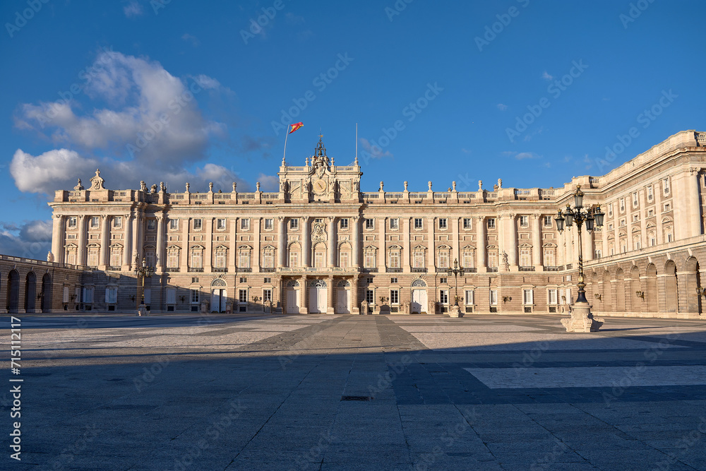Exterior and patio of the Royal Palace in Madrid