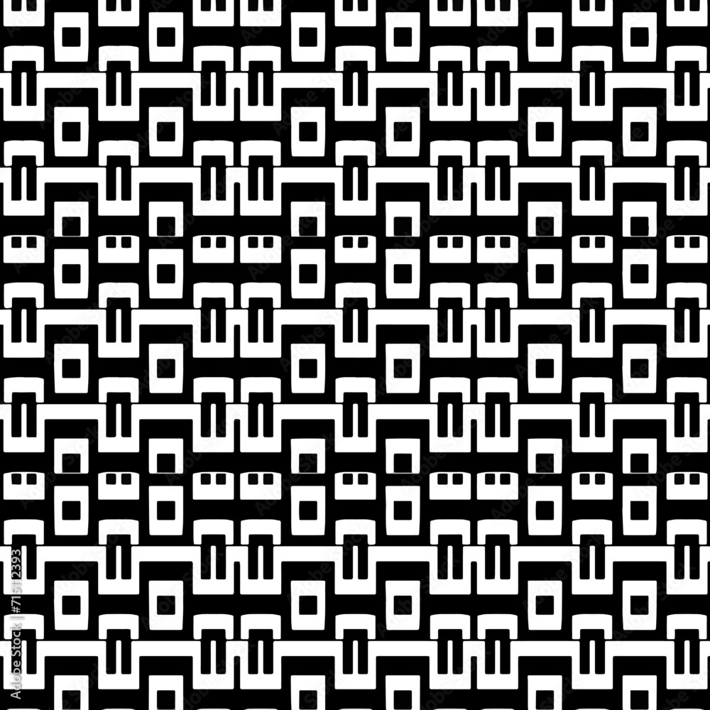 A white background with black design.Seamless texture for fashion, textile design, on wall paper, wrapping paper, fabrics and home decor. Simple repeat pattern. Geometric patterns. A white background with black design.Seamless texture for fashion, textile design, on wall paper, wrapping paper, fabrics and home decor. Simple repeat pattern. Geometric patterns.