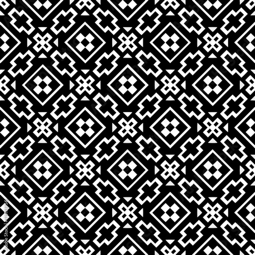 A white background with black design.Seamless texture for fashion, textile design, on wall paper, wrapping paper, fabrics and home decor. Simple repeat pattern. Geometric patterns.