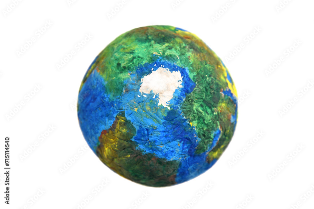 Handmade paper glode of Earth planet North Pole, Arctic Ocean. Handmade paper glode of Earth planet North Pole, Arctic Ocean.